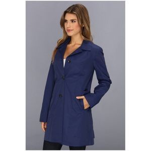 Cole Haan Blue Single Breasted Raincoat